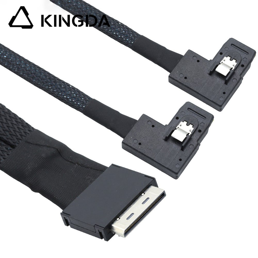PCIE Oculink SFF 8611 8I to 2X 90 degree SFF 8087