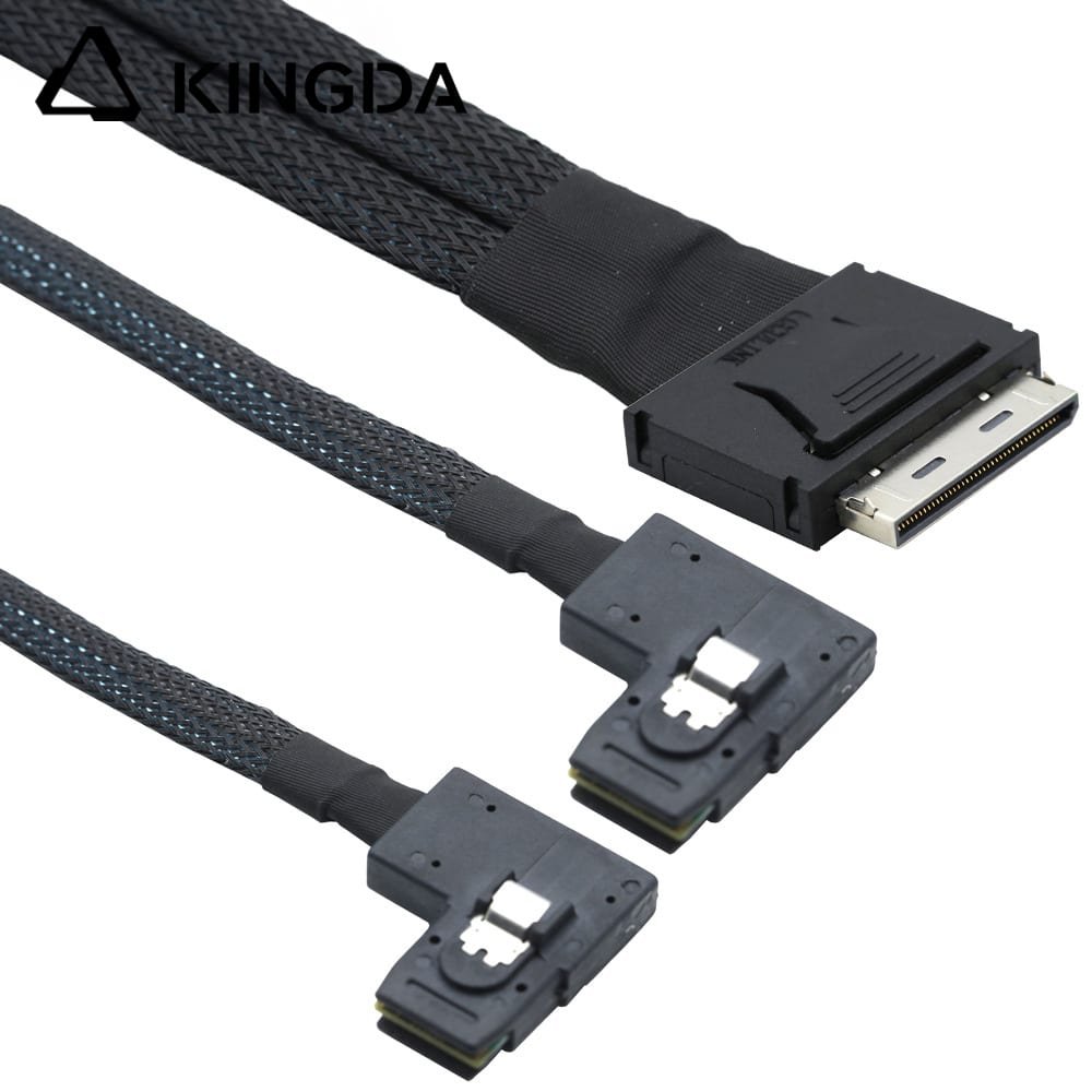 PCIE Oculink SFF 8611 8I to dual right bend SFF 8087