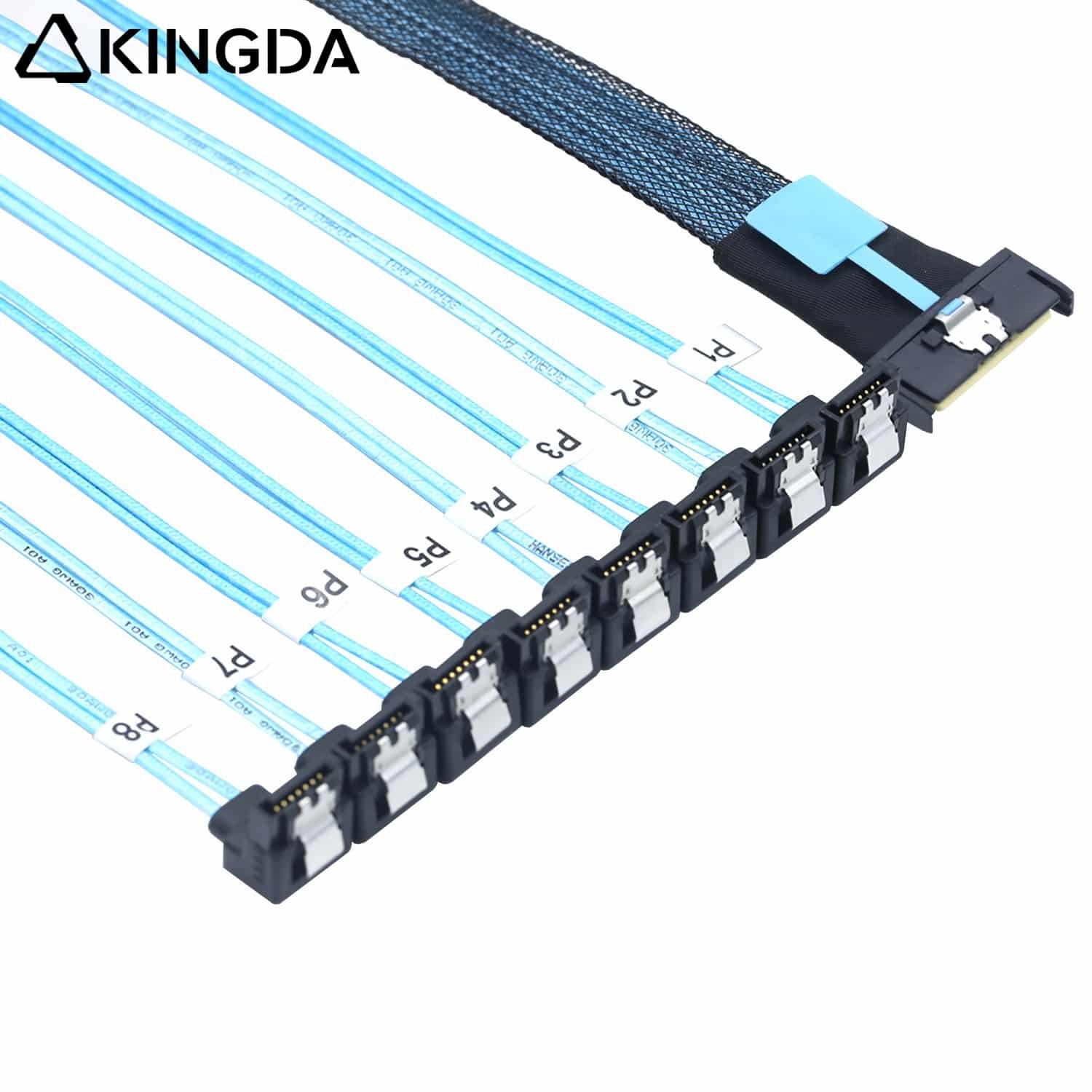 PCIE gen 5.0 MCIO 8I to 8 port right angle ata 7p cable