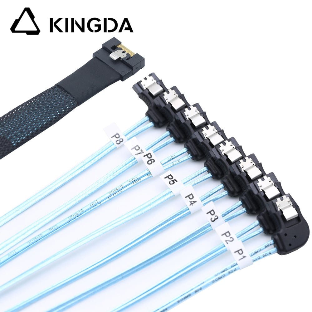 Prevent crooked insertion SFF 8654 8I to 8 left bend SATA 7P