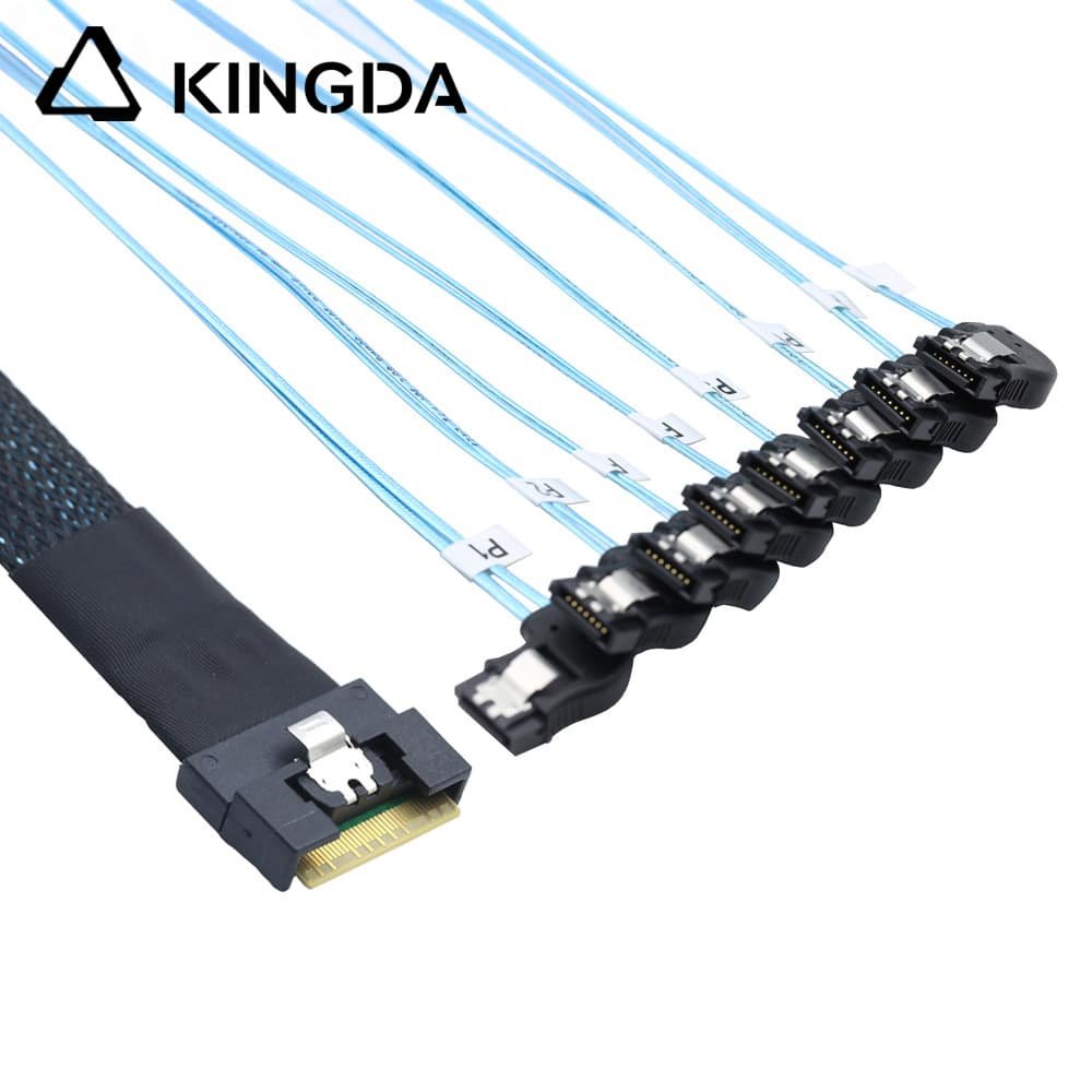 Prevent crooked insertion SFF 8654 8I to 8 right bend SATA 7P