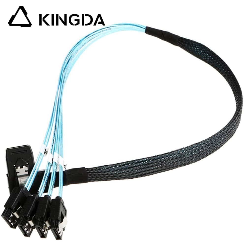 Right bend 90 degree Mini SAS HD SFF-8087 to 4X straight SATA High Speed Server Internal Connection Wire Harness