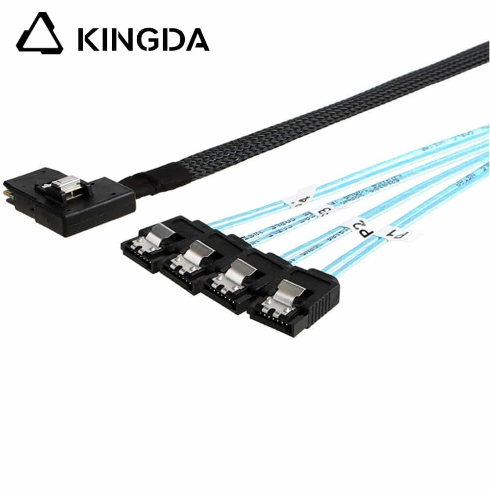 Right bend 90 degree Mini SAS HD SFF-8087 to 4X straight SATA High Speed Server Internal Connection Wire Harness