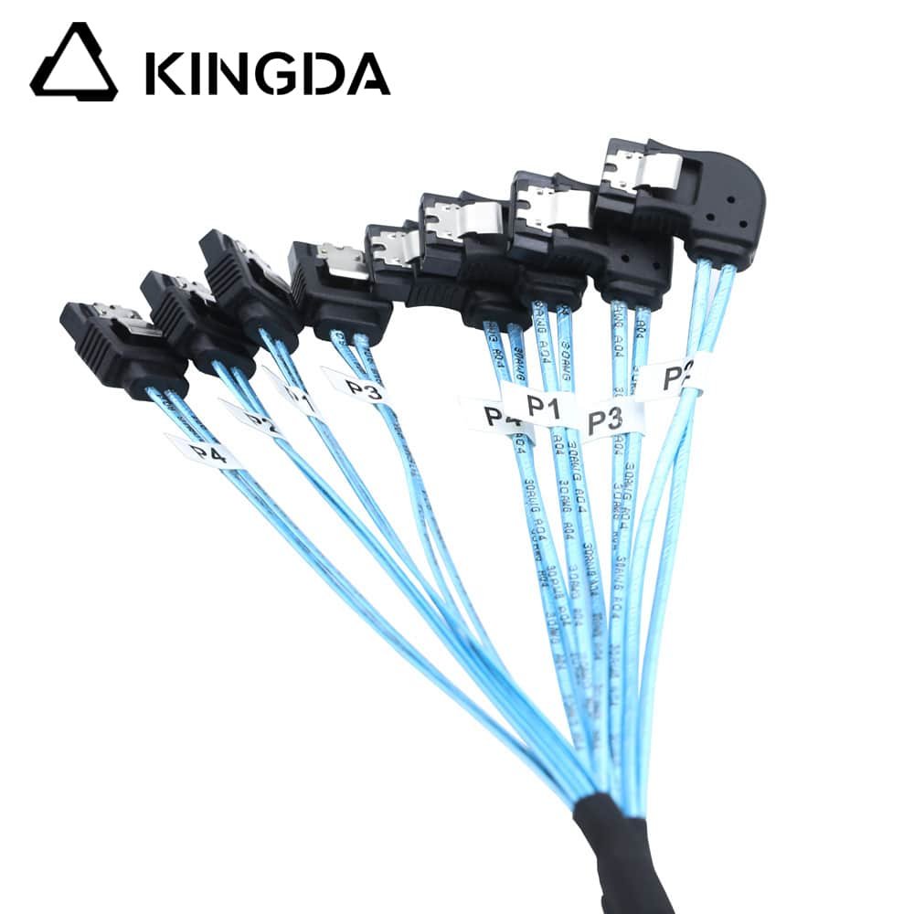 SAS 4.0 4 left bend SATA 7P femlae to 4 sata 7P