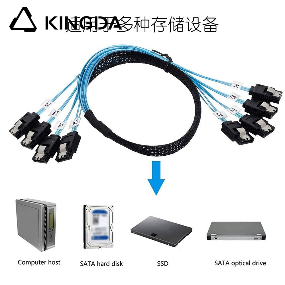 SAS 4.0 4 straight SATA 7P to sata 7P