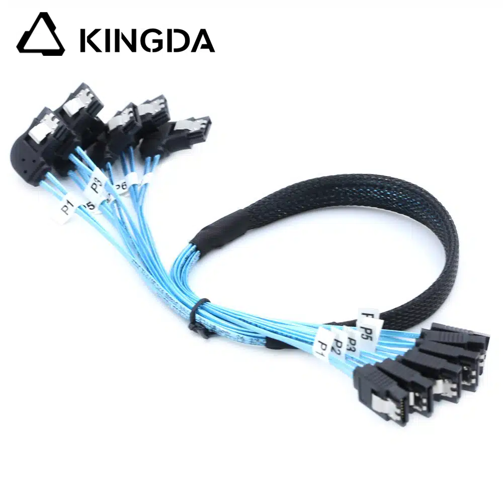 SAS 4.0 6 port right bend SATA 7P femlae to 6 sata 7P