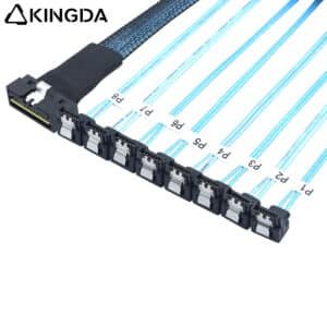 SAS 4.0 LP SFF 8654 8I to 8 right angle SATA 7P