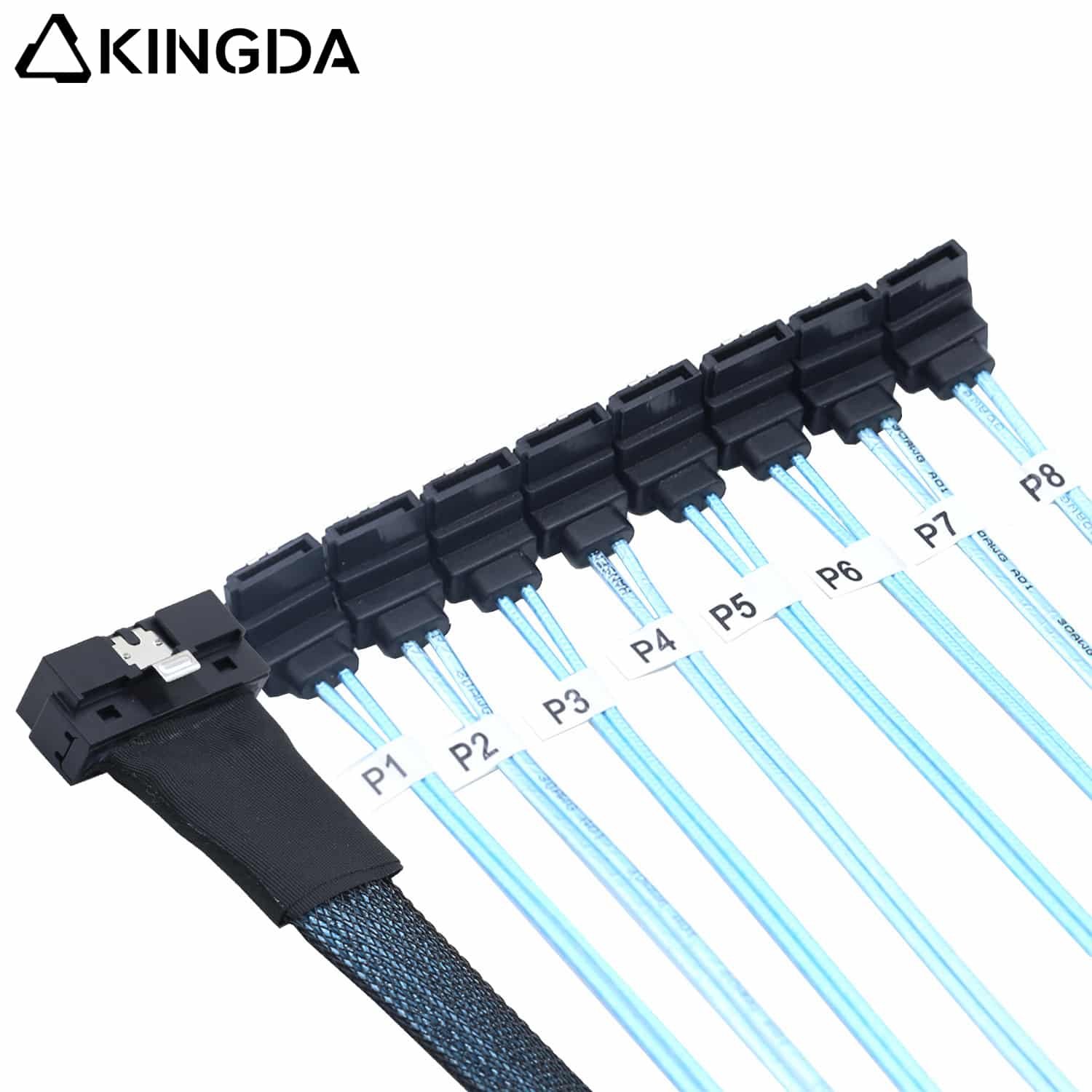 SAS 4.0 Low profile SFF 8654 8I to 8 right angle SATA 7P