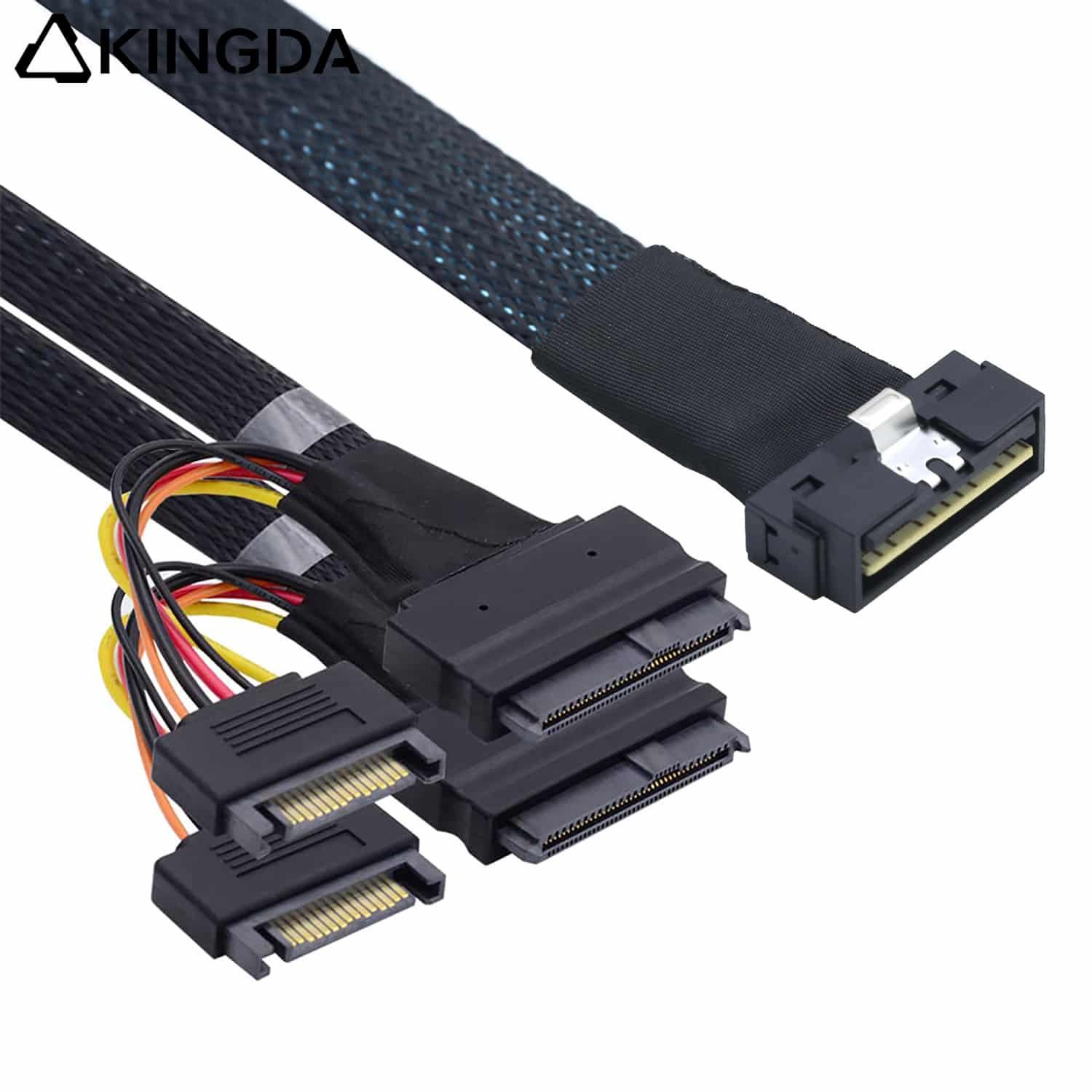 SAS 4.0 Low profile SFF 8654 8I to dual U.2 SFF 8639 with SATA 15P