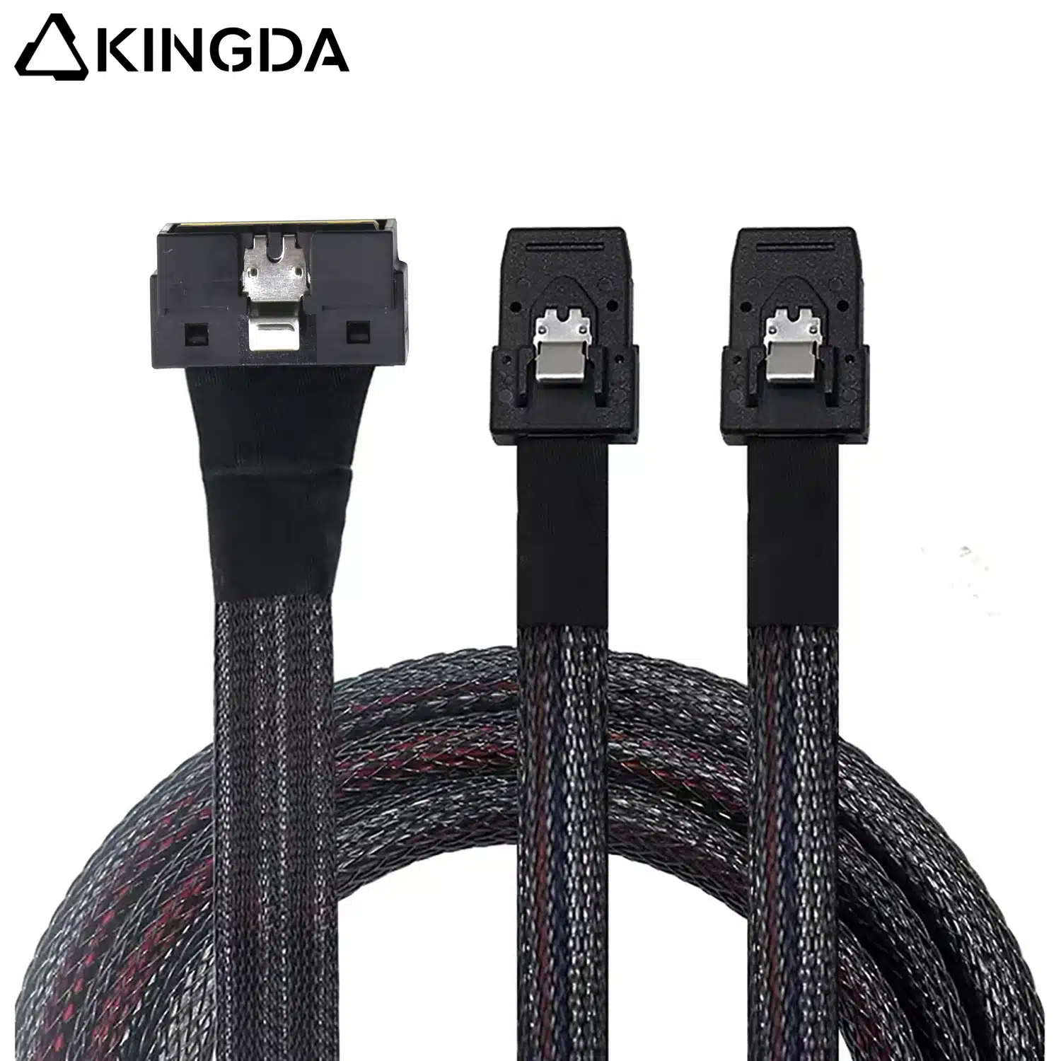 SAS 4.0 Low profile Slim SAS SFF 8654 8I (74P) male to dual straight sff 8087