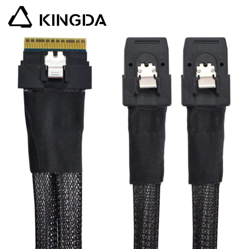 SAS 4.0 Slim SAS SFF 8654 8I to dual SFF 8087