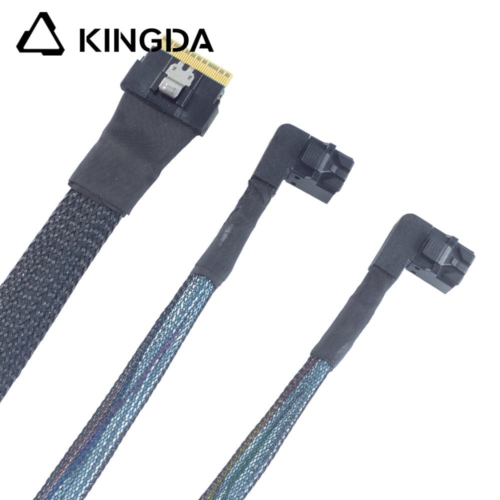 SAS 4.0 Slim SAS SFF 8654 8I to dual right bend SFF 8643