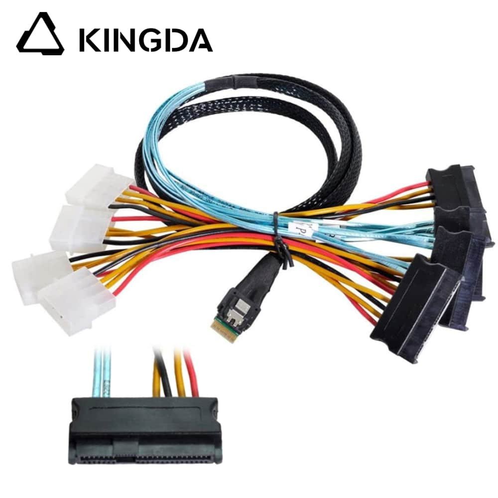 SAS 4.0 slimsas SFF 8654 4i TO 4 SFF 8482 with 4p power