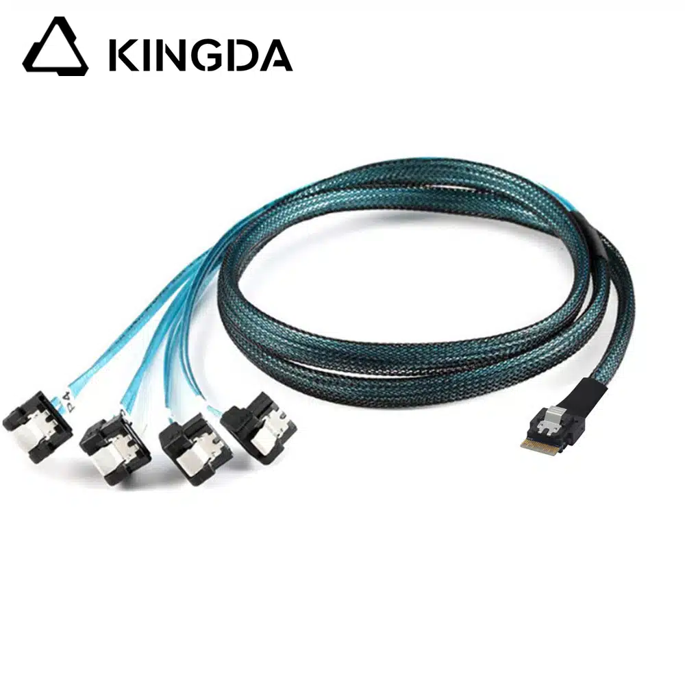SAS 4.0 slimsas SFF 8654 4i TO 4 right angle SATA 7P