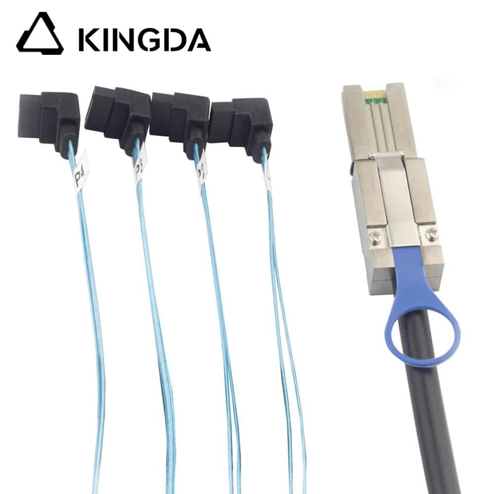 SFF 8088 male to 4 90 degree sata