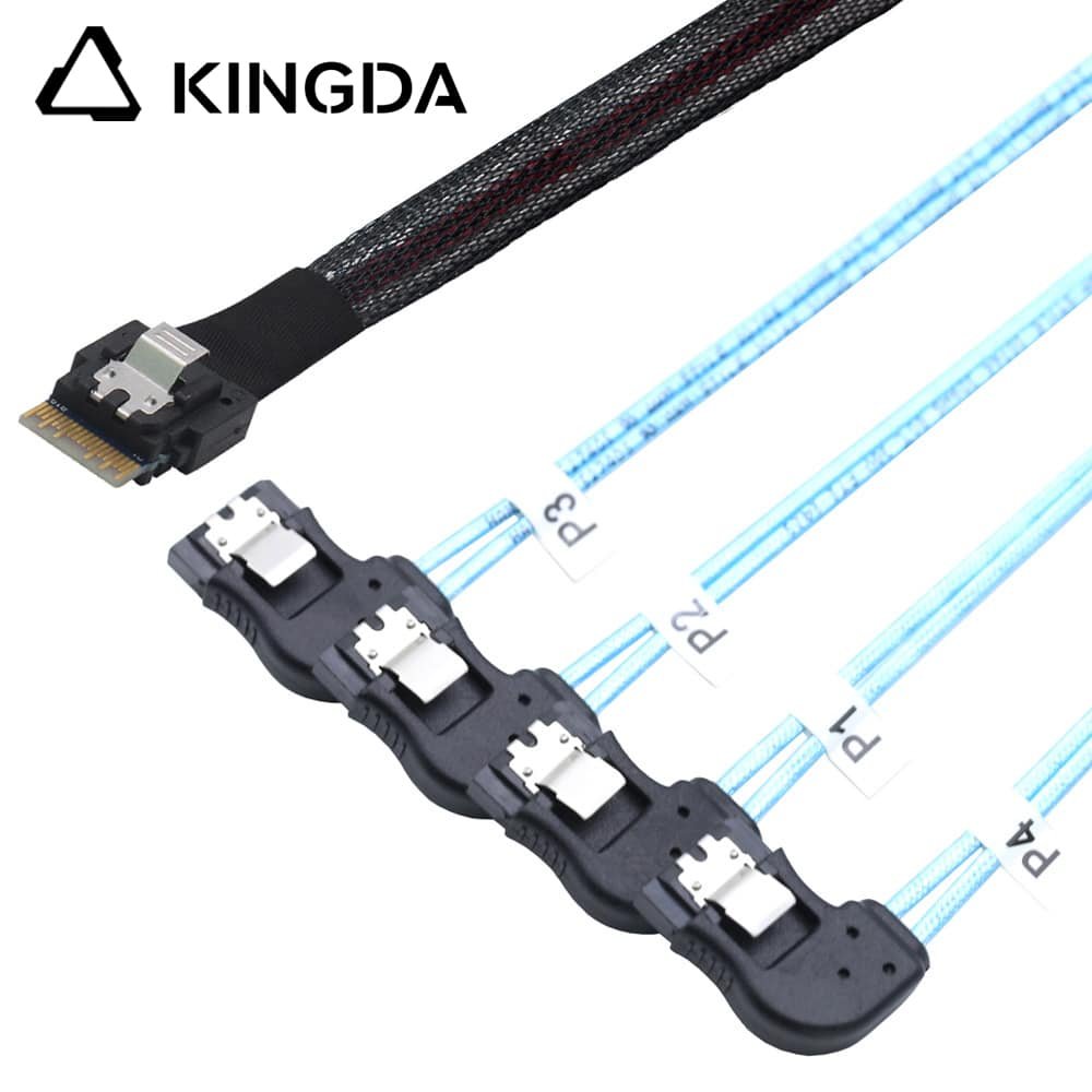 SFF 8654 4I male to 4 4 right bend SATA 7P