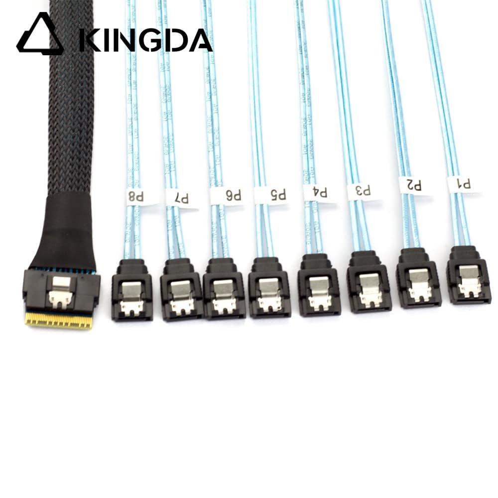 Slim SAS SFF 8654 8I to 8 SATA 7P female