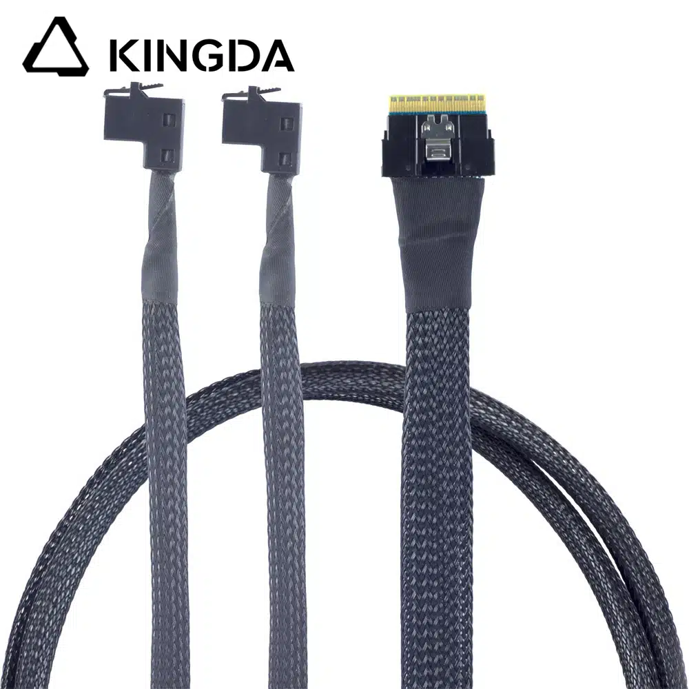 Slim SAS SFF 8654 8I to dual right angle SFF 8643