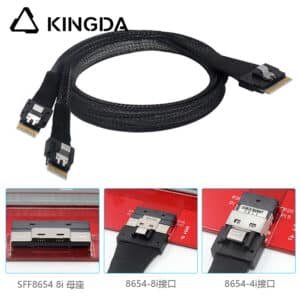 Slim SAS SFF 8654 8I to dual straight SFF 8654 4I