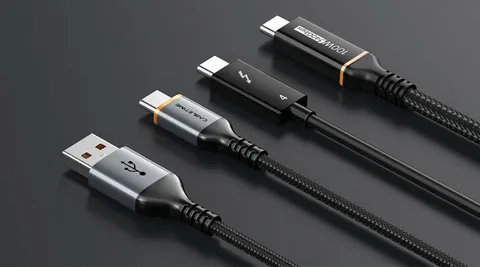 USB and USB-C cables side by side showing maximum supported length and performance.