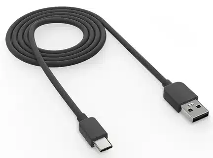 Durable black USB-C to USB-A cable for universal device charging