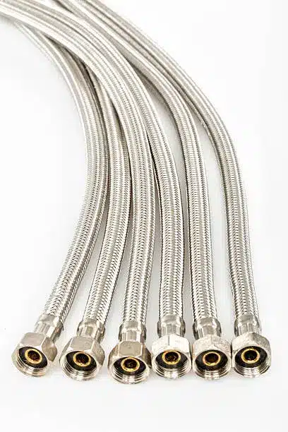 Flexible braided RF coaxial cables designed for signal transmission.
