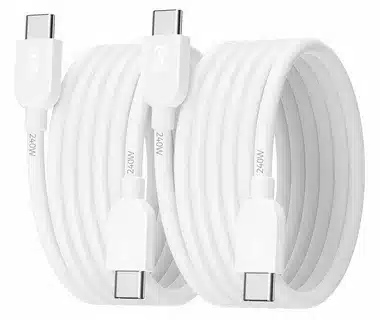 Braided USB-C cable designed for reliable charging and data transfer.