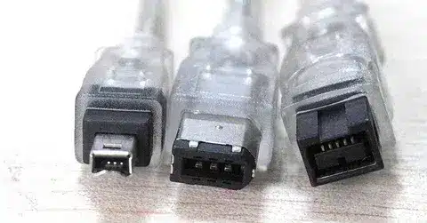 FireWire cable types including FireWire 400, FireWire 800, and mini FireWire