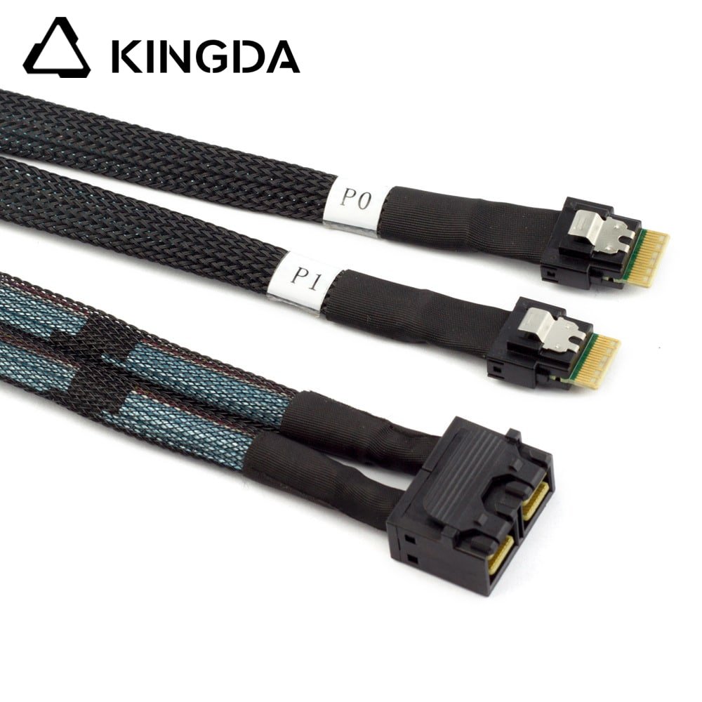 dual SAS SFF 8654 4I male 38p TO dual port sff 8643 male