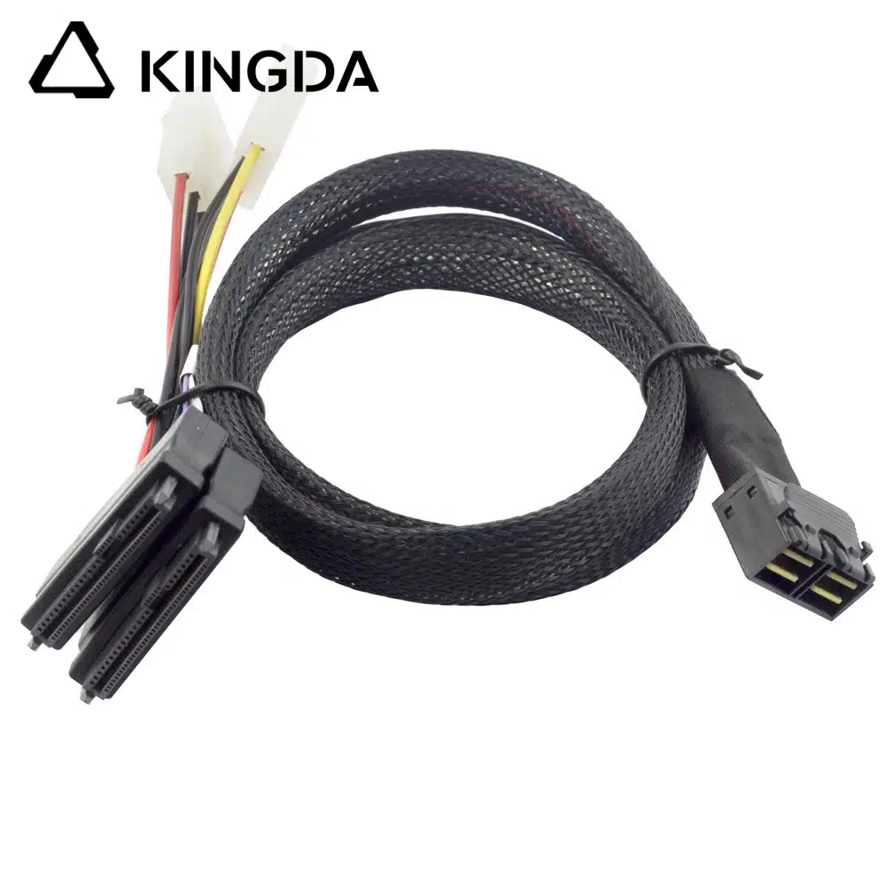 dual port MINI SAS 8643 to 2x sff 8639 with 4p power