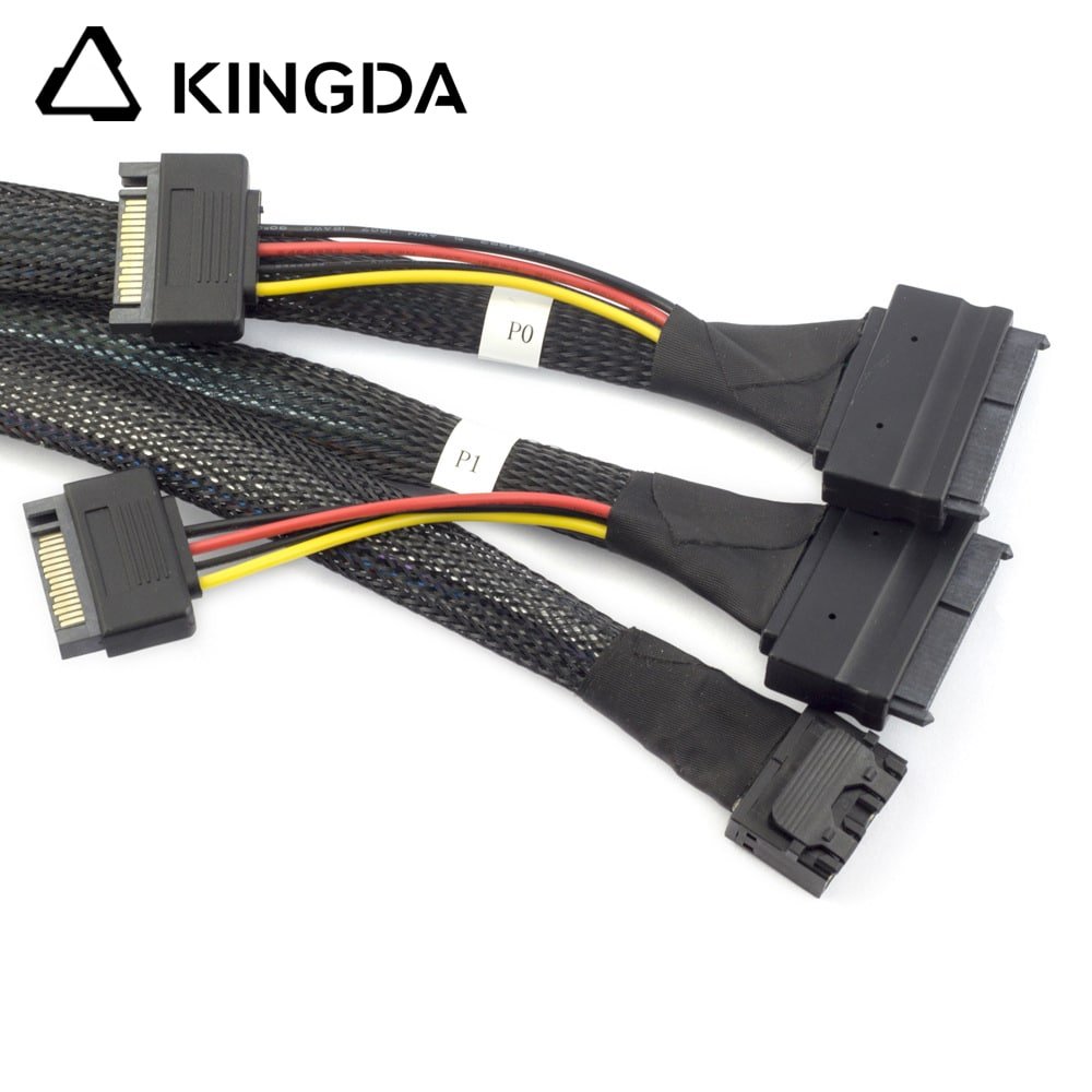 dual port MINI SAS 8643 to 2x sff 8639 with sata 15P