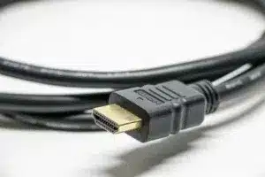 standard black HDMI cable used for televisions and monitors