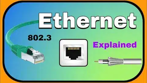 Diagram of Ethernet cable with RJ45 connector and 802.3 standard explained
