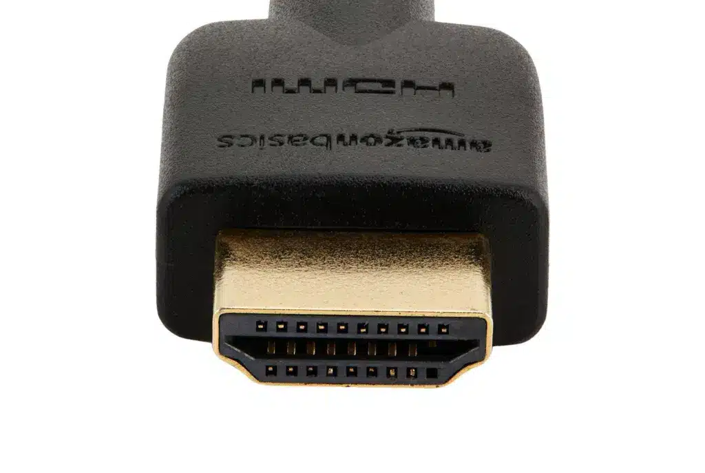 HDMI 2.1 port connector detail showing compatibility with Ultra High Speed cables