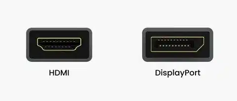 Simple diagram comparing HDMI port with DisplayPort port
