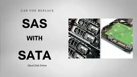 Comparison of SAS and SATA drives showing storage replacement possibility