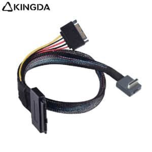 right angle PCIE Oculink SFF 8611 4I To U.2 cable with sata 15P