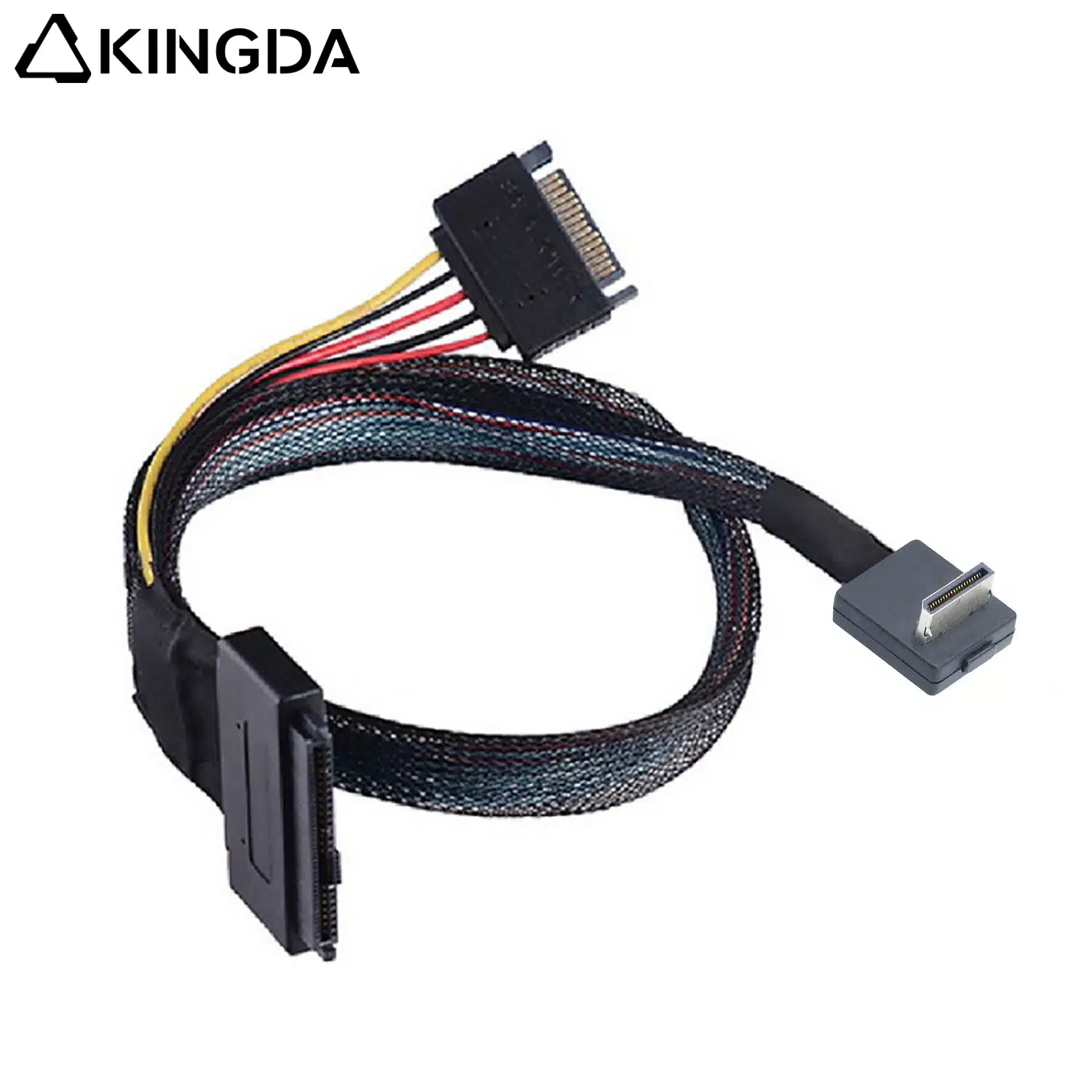 right angle PCIE Oculink SFF 8611 4I To U.2 cable with sata 15P