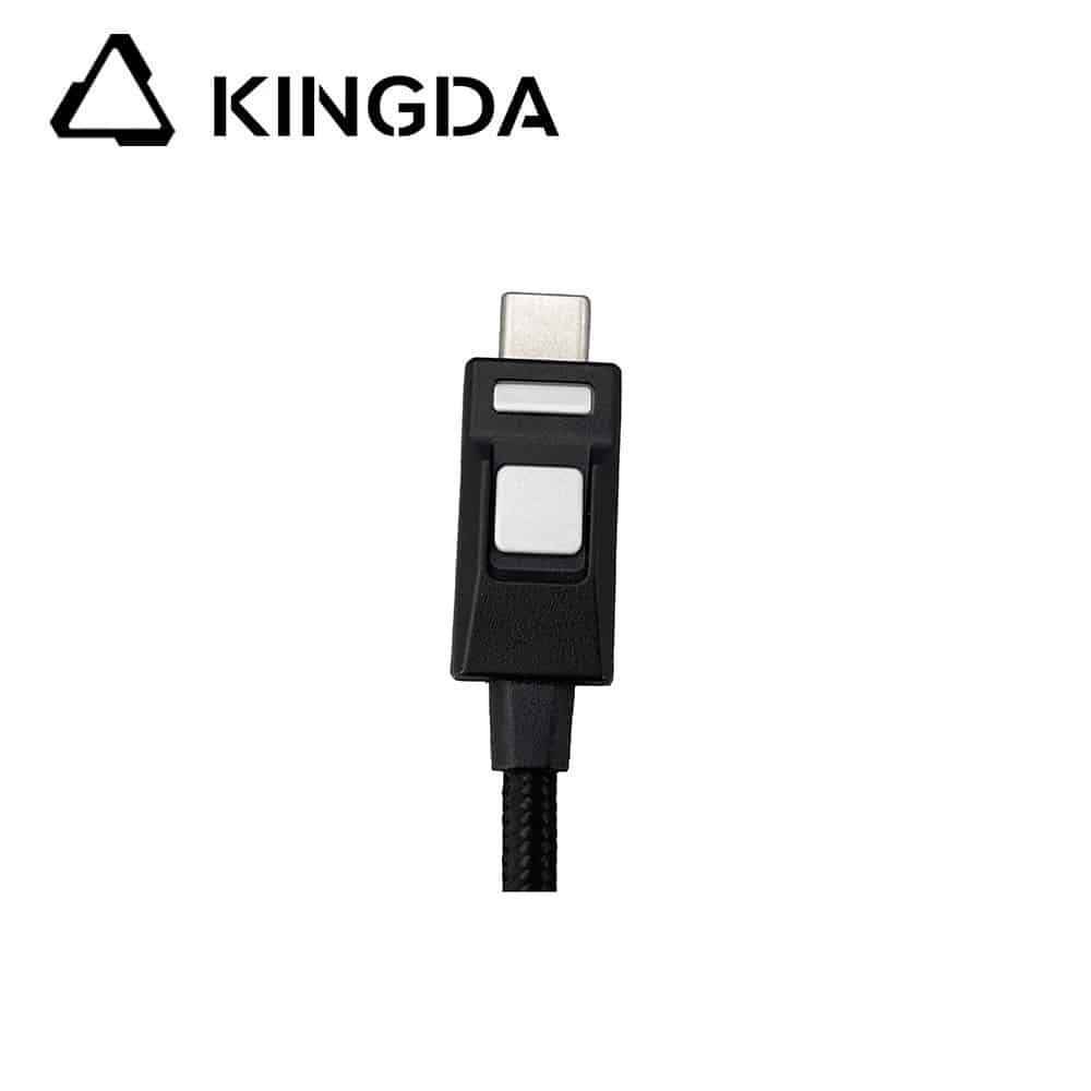 right bend USB C Gen 2 E Mark cable with clip