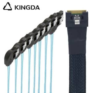 scoop-proof Slim SAS SFF 8654 8I to 8 right bend SATA 7P