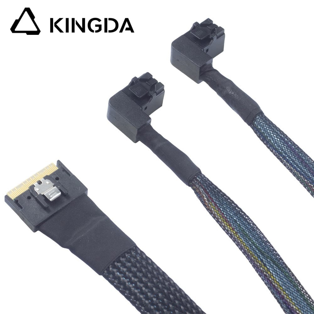 scoop-proof Slim SAS SFF 8654 8I to dual right angle sff 8643