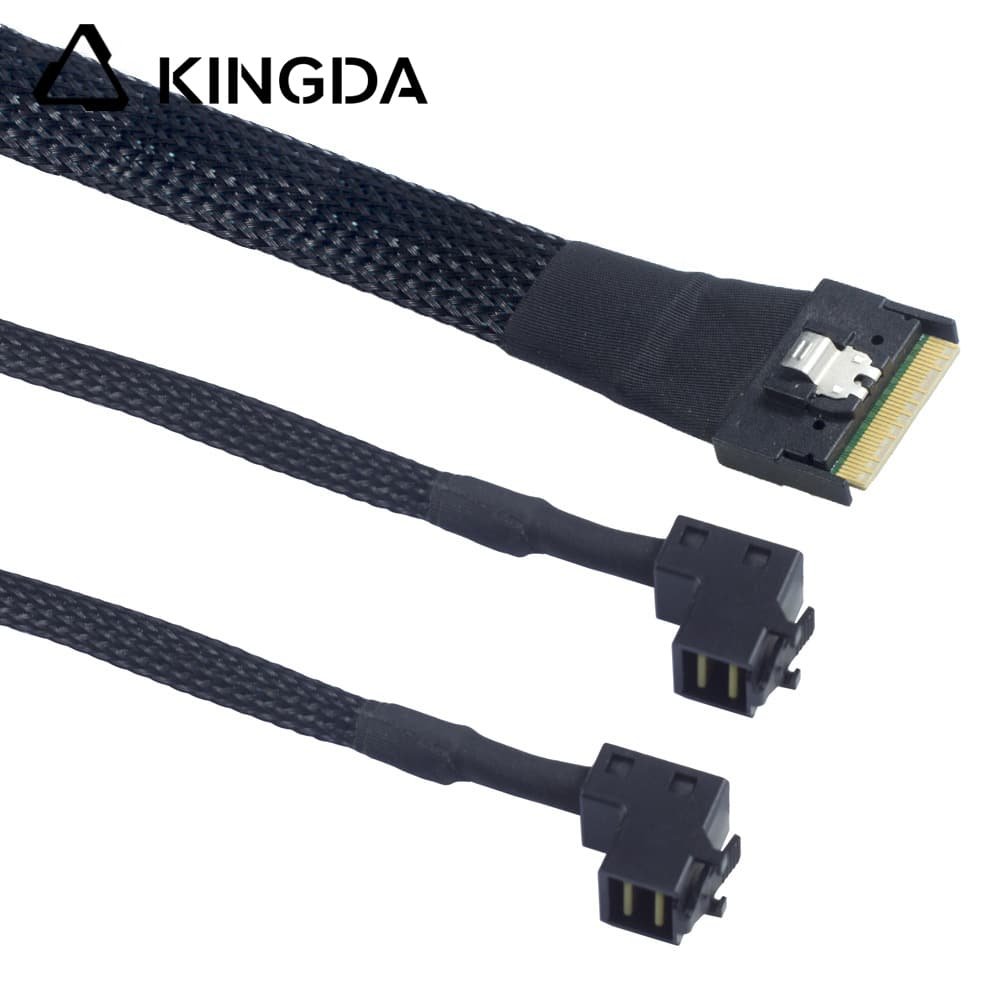 scoop-proof Slim SAS SFF 8654 8I to dual right angle sff 8643