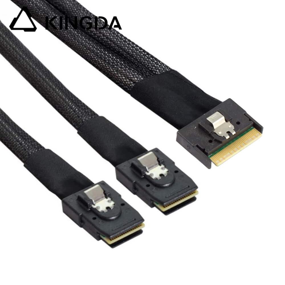 scoop-proof Slim SAS SFF 8654 8I to dual straight SFF 8087