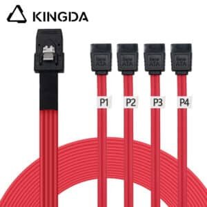 sff 8087 to sff 8087 cable with red mesh grounding