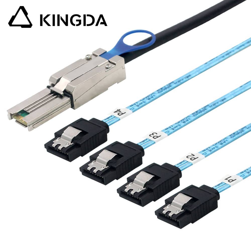 slim sas sff 8088 26p to 4 sata 7p with spring