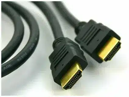 Low-end HDMI cable showing basic construction and connectors.