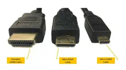 Comparison of HDMI connector sizes used in modern devices versus legacy VGA ports.