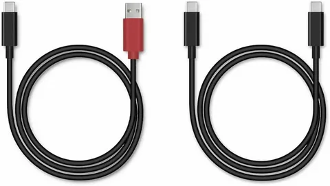 two USB cables showing USB A to USB C and USB C to USB C connectors