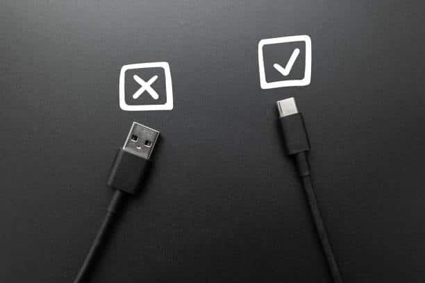 USB-C cable shown as correct choice in cable test