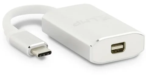 White USB-C to Mini HDMI adapter for display output